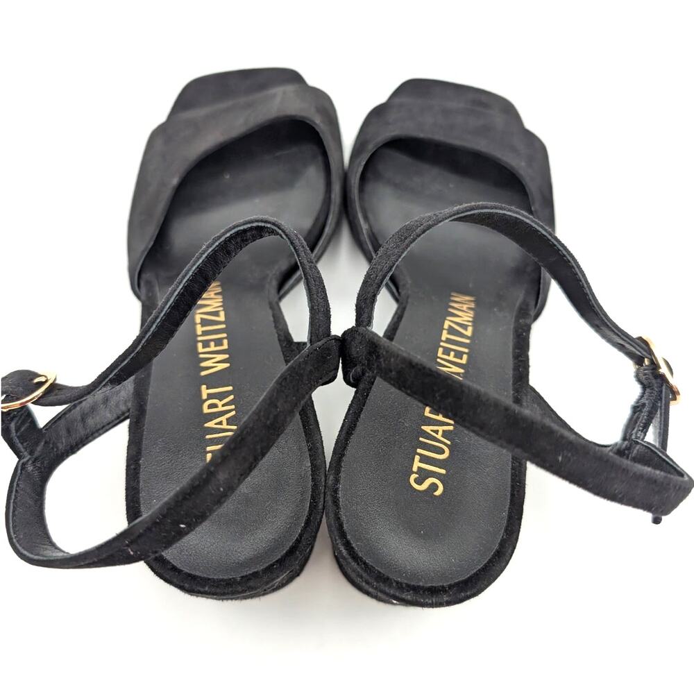 Stuart Weitzman Tia 75 Block Heel Sandal Women's Black Size US7.5B EU38 - Picture 7 of 13